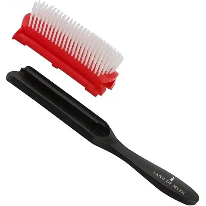 LAND OF MYTH - LOM1211 Styling Brush 9 Sıra Şekillendirme Fırçası Curly Girl Kıvırcık Kız Metodu Fırçası (Siyah)