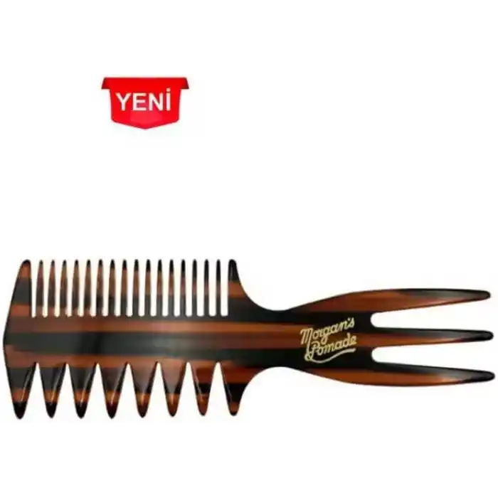 Morgans Pomade Three Way Afro Pomade Comb - 3 Kademeli Profesyonel Tarak