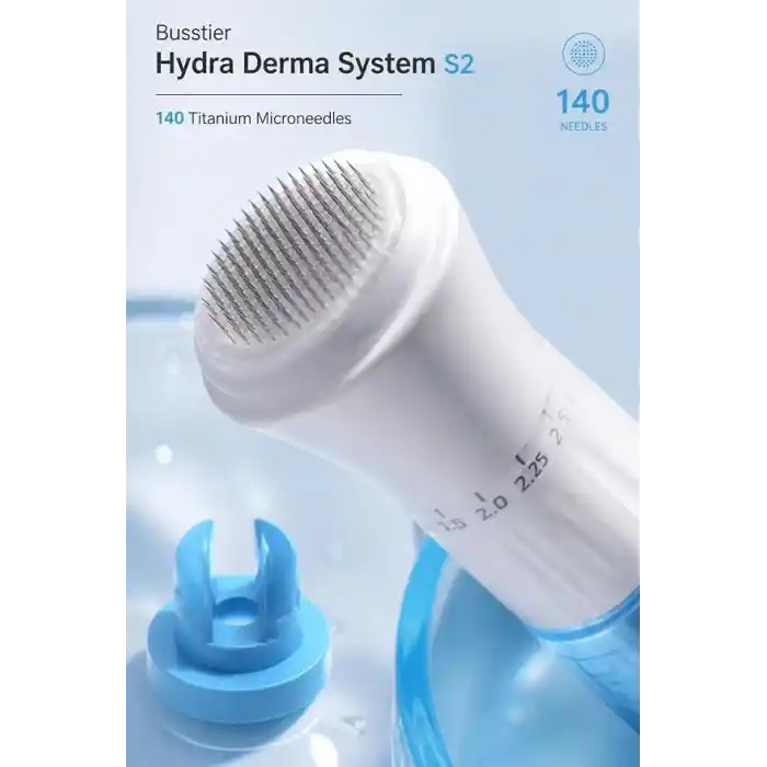 Busstier Hydra Derma System 140 Microneedling Serum Applicator 140 İğneli Hydra Needle Cilt Bakım Kalemi Anti Aging Gözenek Sıkılaştırıcı Serum Uygulama Cihazı