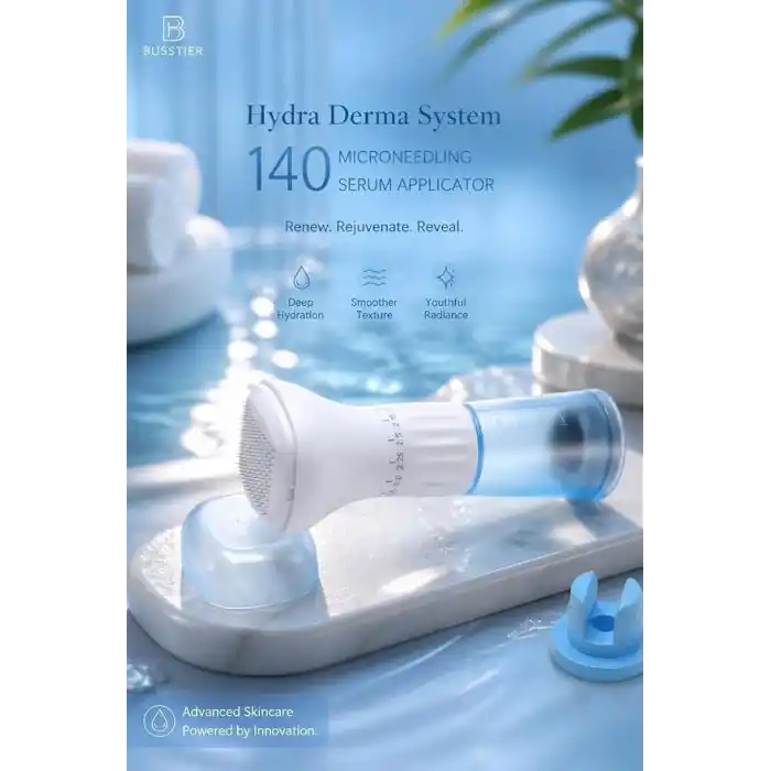 Busstier Hydra Derma System 140 Microneedling Serum Applicator 140 İğneli Hydra Needle Cilt Bakım Kalemi Anti Aging Gözenek Sıkılaştırıcı Serum Uygulama Cihazı