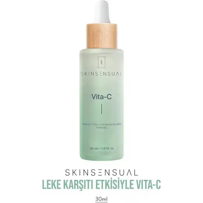 Skin Sensual Vita-C Vitamin C Serumu 30 ml |%10 Vitamin C & Postbiotic | Cilt Tonu Eşitlemeye Yardımcı | Aydınlatıcı Cilt Bakım Serumu