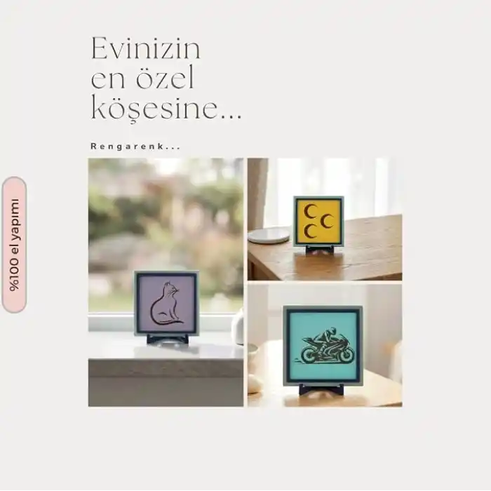 Tevekkül Simgesi ve Mealli Bismillah İkili Dekoratif Set 10x10 cm
