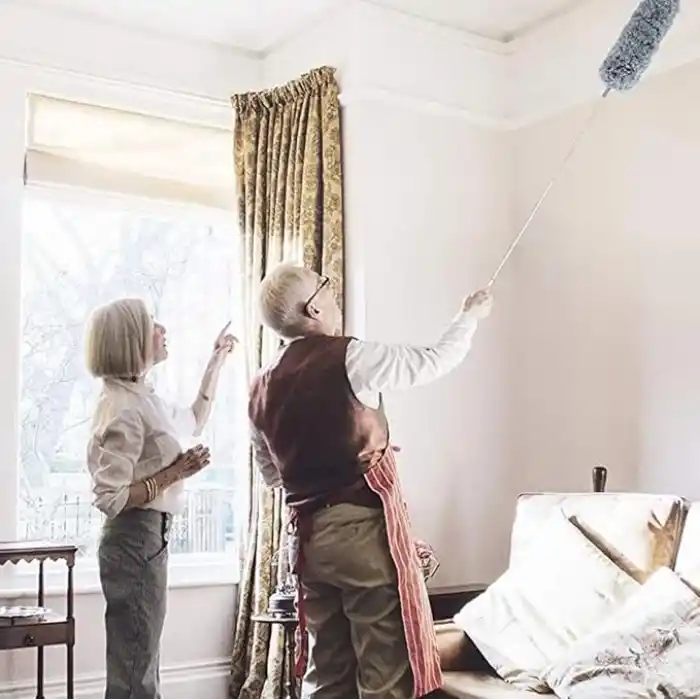 Orret Home Teleskopik 3lü Mop Toz Alma Püskülü Çok Fonksiyonlu Temizlik Seti,Boşluk Ve Tavan Temizliği İçin Uzayabilir Toz Alma Seti