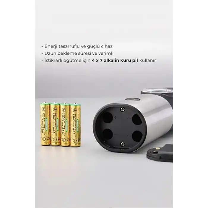 Neutron Pilli Led Işıklı Tuz ve Karabiber Öğütücü ikili Set