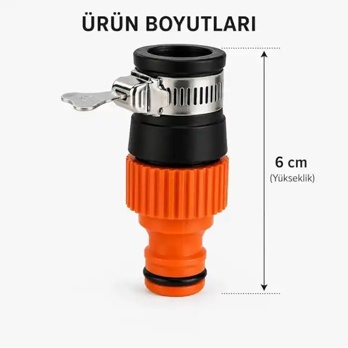 Orret Home Musluk Ucu Hortum Aparatı Kelepçeli Musluk Adaptörü Evrensel Uyumlu Hızlı Bağlantı Bahçe Hortum Bağlantı Aparatı Sızdırmaz Musluk Başlığı