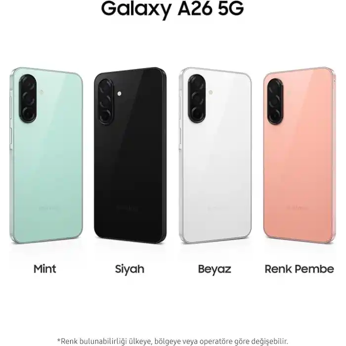 Samsung Galaxy A26 5G, Android Akıllı Telefon, 256GB Depolama, 8GB RAM, Siyah, 50MP Kamera, Büyük Ekran, Uzun Pil Ömrü (Samsung Türkiye Garantili)
