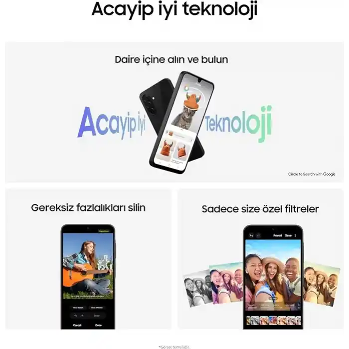 Samsung Galaxy A26 5G, Android Akıllı Telefon, 256GB Depolama, 8GB RAM, Siyah, 50MP Kamera, Büyük Ekran, Uzun Pil Ömrü (Samsung Türkiye Garantili)