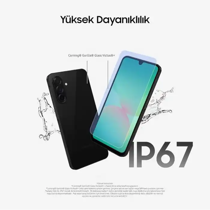 Samsung Galaxy A26 5G, Android Akıllı Telefon, 256GB Depolama, 8GB RAM, Siyah, 50MP Kamera, Büyük Ekran, Uzun Pil Ömrü (Samsung Türkiye Garantili)