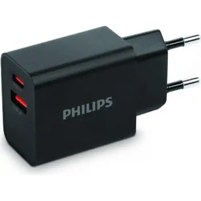 Philips DLP4325AB/12 1*USB C 20W-1*USB A 18W Siyah Şarj Adaptörü
