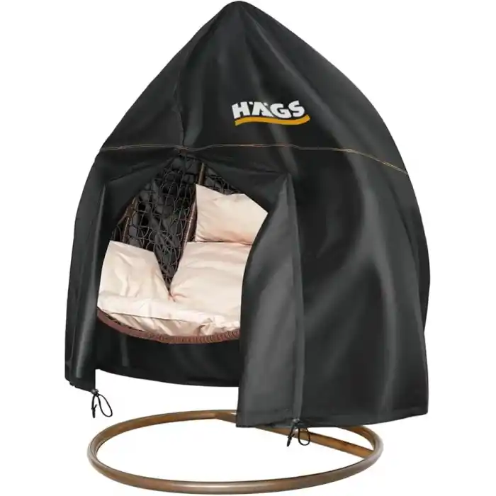 HAEGS Bahçe Salıncağı Örtüsü, Rattan Salıncak Koltuk Koruma Kılıfı Brandası, Hamak Sandalye Dış Mekan Su Geçirmez Mobilyası Koruyucu Örtü - Çift Kişilik, 230 x 200cm