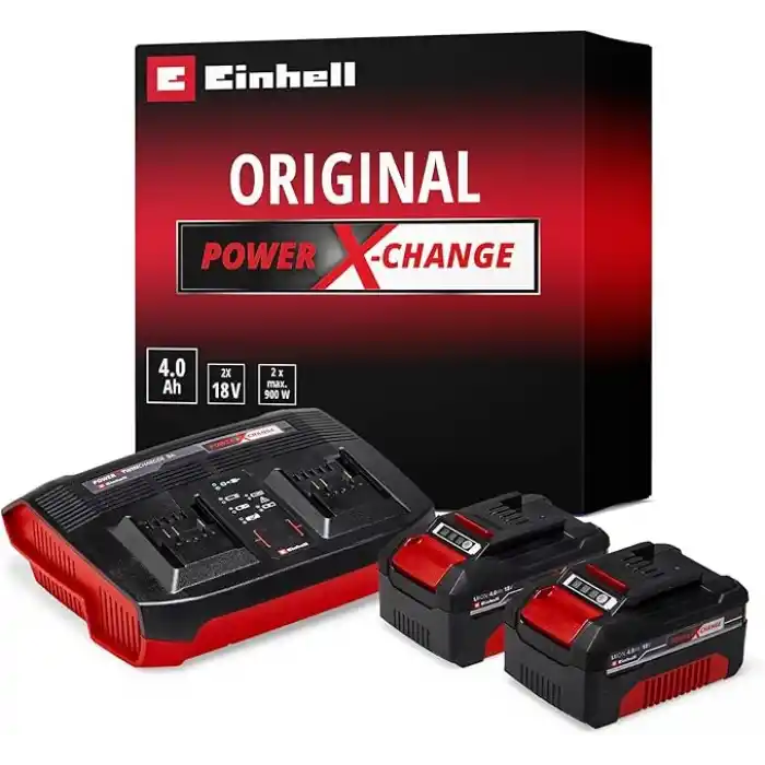 Einhell Orijinal Starter Kit 2x 4,0 Ah PXC Akü ve 3A Twincharger 4512112