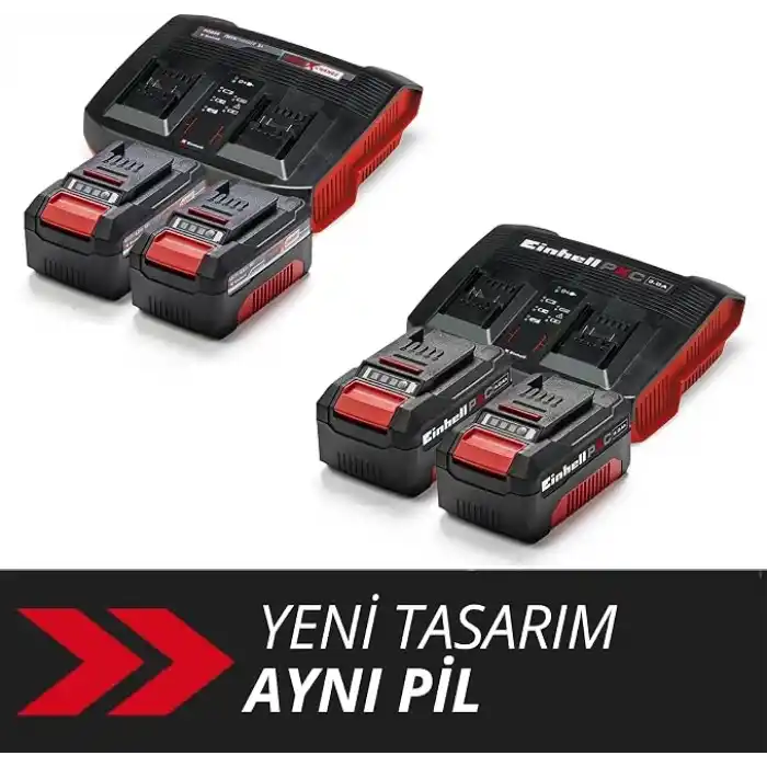 Einhell Orijinal Starter Kit 2x 4,0 Ah PXC Akü ve 3A Twincharger 4512112