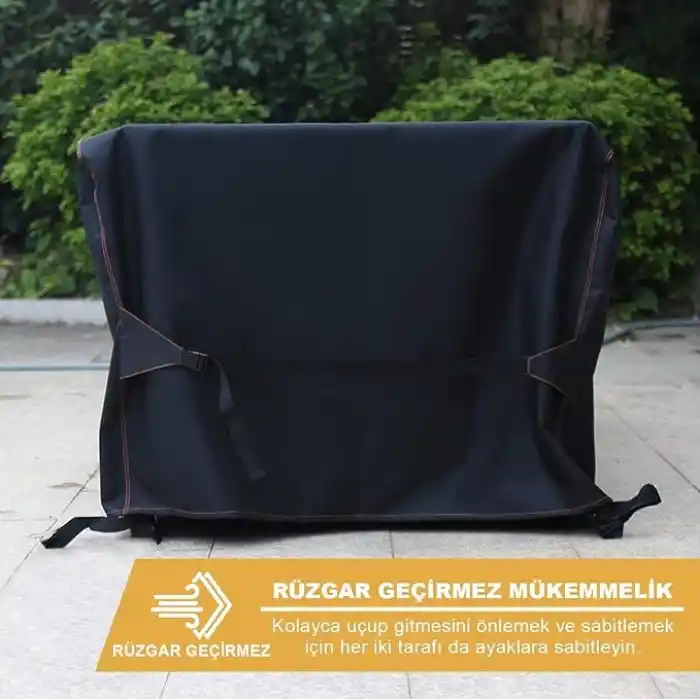 Haegs Bahçe Mobilyası Örtüsü, 300-200-90cm, Ağır Hizmet Oxford Kumaş, Su Geçirmez, Dış Mekan Veranda Masa Örtüsü, Havalandırmalı Masa ve Sandalye Koruma Kılıfı Gri