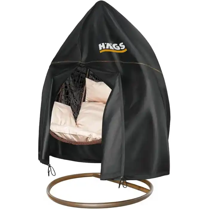 HAEGS Bahçe Salıncağı Örtüsü, Rattan Salıncak Koltuk Koruma Kılıfı Brandası, Hamak Sandalye Dış Mekan Su Geçirmez Mobilyası Koruyucu Örtü - 190 x 115cm