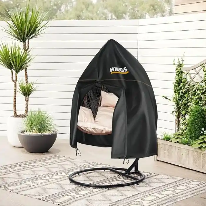HAEGS Bahçe Salıncağı Örtüsü, Rattan Salıncak Koltuk Koruma Kılıfı Brandası, Hamak Sandalye Dış Mekan Su Geçirmez Mobilyası Koruyucu Örtü - 190 x 115cm