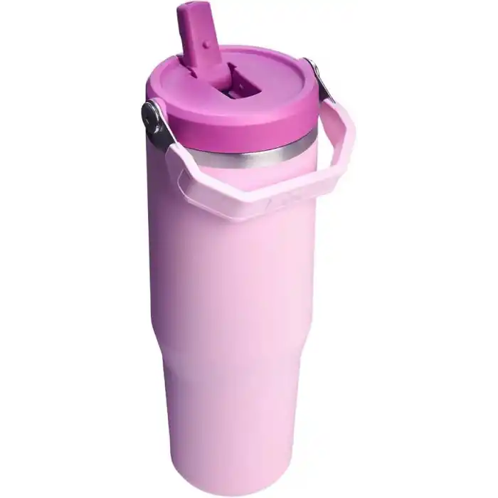 Stanley IceFlow Flip Straw Tumbler Pipetli Termos Bardak, 0.89 Litre, Kiraz Çiçeği (Cherry Blossom)
