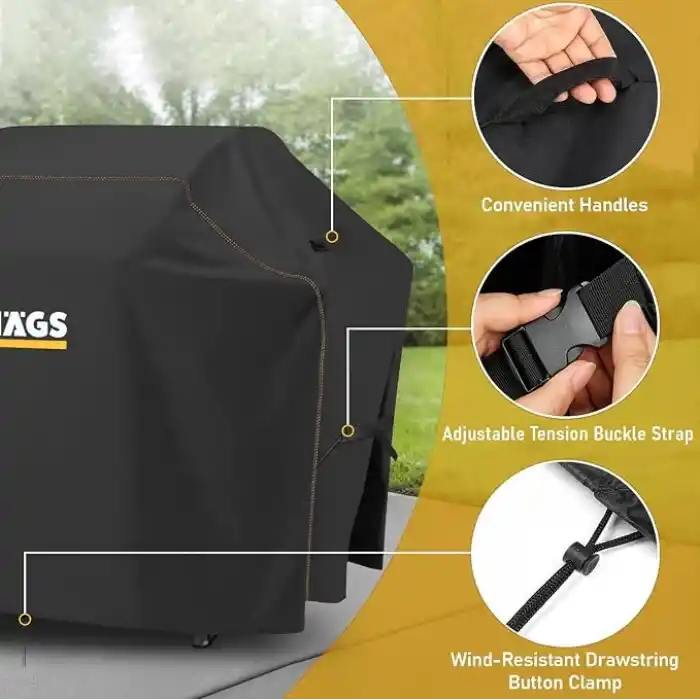 Haegs BBQ Mangal Örtüsü, Gazlı, Kömürlü Grill Koruma Brandası, Su geçirmez, Outdoor Dış Mekan Barbekü Mangal Kılıfı - 120-60-120 cm