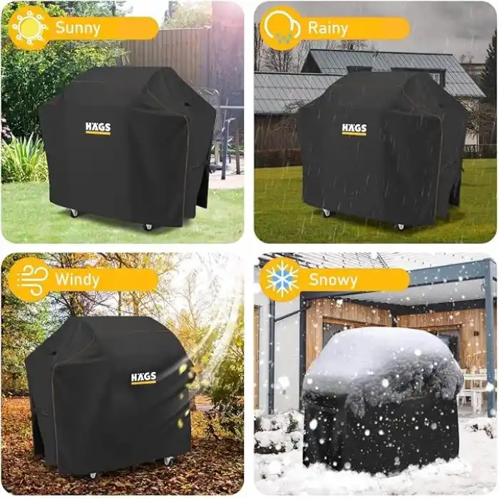 Haegs BBQ Mangal Örtüsü, Gazlı, Kömürlü Grill Koruma Brandası, Su geçirmez, Outdoor Dış Mekan Barbekü Mangal Kılıfı - 120-60-120 cm