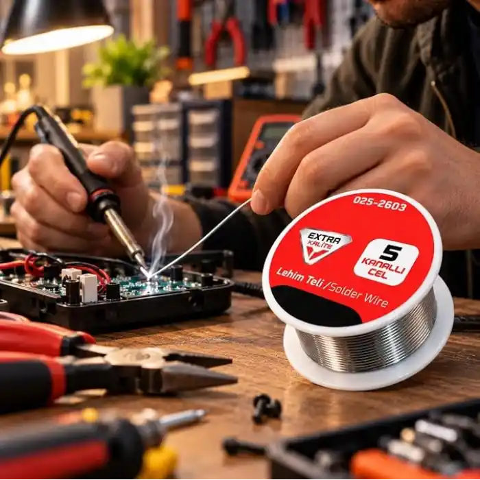 REAL ÖZS Profesyonel Lehim Teli 5 Kanallı 025-2603 Solder Wire Elektronik Devre Kartı Kablo Tamiri, Hobi, Atölye, Teknik Servis ve Elektronik Lehimleme Uygulamaları İçin Lehim Teli Tekli Ürün