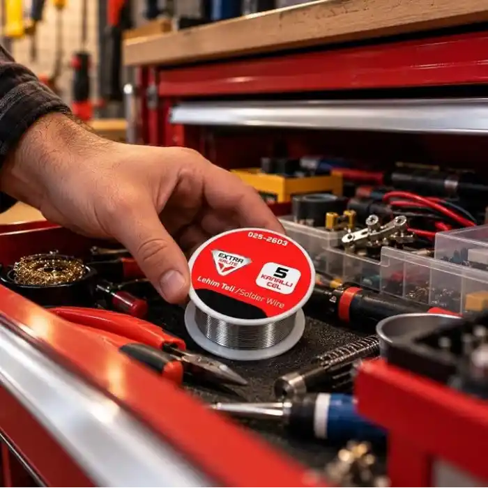REAL ÖZS Profesyonel Lehim Teli 5 Kanallı 025-2603 Solder Wire Elektronik Devre Kartı Kablo Tamiri, Hobi, Atölye, Teknik Servis ve Elektronik Lehimleme Uygulamaları İçin Lehim Teli Tekli Ürün