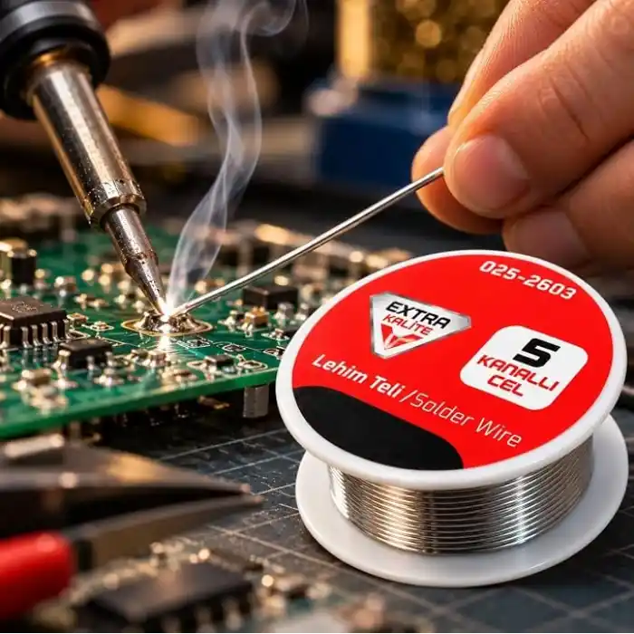 REAL ÖZS Profesyonel Lehim Teli 5 Kanallı 025-2603 Solder Wire Elektronik Devre Kartı Kablo Tamiri, Hobi, Atölye, Teknik Servis ve Elektronik Lehimleme Uygulamaları İçin Lehim Teli Tekli Ürün