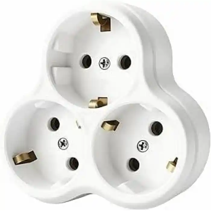 Golyat 3’lü Topraklı Priz Çoklayıcı Fiş,16A, 250V Elektrik Değeri, Maksimum 3600W Güç Kapasitesi, Dayanıklı Plastik Gövde, Güvenli, Elektrik Dağıtımı, Ev, Ofis ve İş Yerleri İçin İdeal