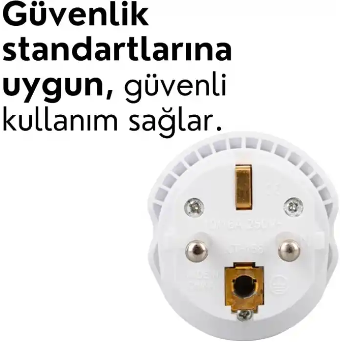 Amber LED Amerikan ve İngiliz Fişi Dönüştürücü Adaptör 16A 250V Seyahat Tipi Universal Çevirici Priz Kompakt Tasarım (3 Adet)