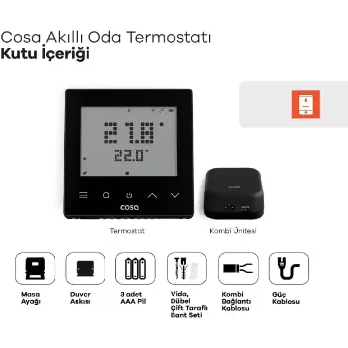 Cosa Akıllı Oda Termostatı Kablosuz Kombi Kontrolü v5 Wi-Fi