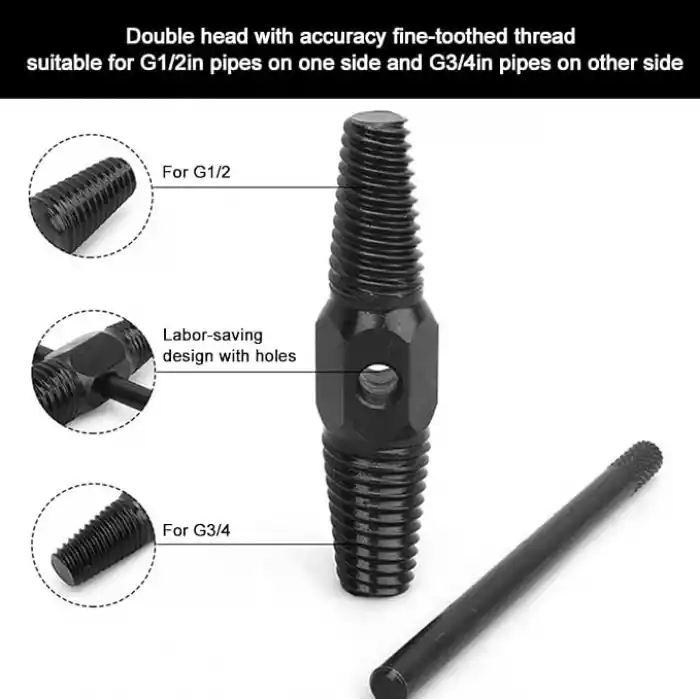 AEE® Ters Dişli Kılavuz Boru Sökme Aparatı – 1/2 ve 3/4 Hasarlı Paslı Boru & Kırık Vida Çıkarıcı Spiral Takımı Geri Sarma Anahtarı, Metal İç Diş Temizleme Aleti (M25-M50)
