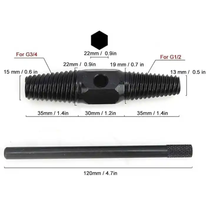 AEE® Ters Dişli Kılavuz Boru Sökme Aparatı – 1/2 ve 3/4 Hasarlı Paslı Boru & Kırık Vida Çıkarıcı Spiral Takımı Geri Sarma Anahtarı, Metal İç Diş Temizleme Aleti (M25-M50)
