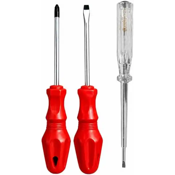 AEE® 3lü Tornavida Seti 5x100 mm Düz + Yıldız + Kontrol Kalemi