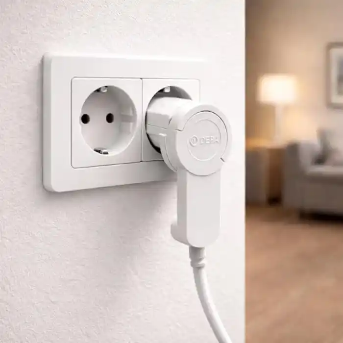 DE-PA Yassı Fiş Topraklı 16A 250V Beyaz – İnce Düz Tasarım, Yer Tasarruflu Elektrik Fişi, Uzatma Kablosu ve Güçlü Cihazlar İçin