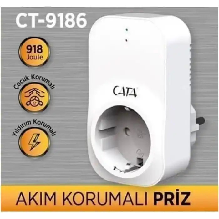 Cata CT-9186 AKIM KORUMALI PRİZ(918 JOULE-4000W)