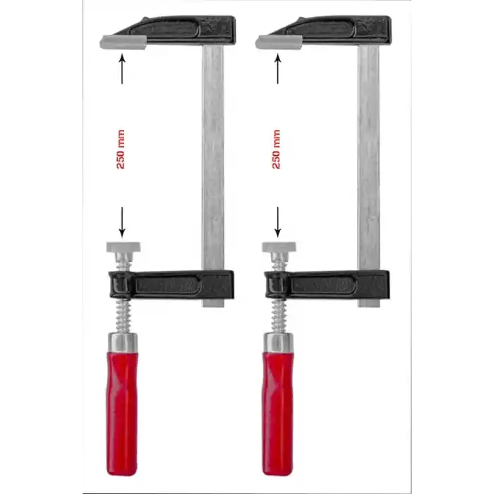 Zephoo 2 Adet Çelik F Tipi Mobilyacı Işkencesi 50x250mm Ile 50x250 mm Marangoz F Kelepçesi