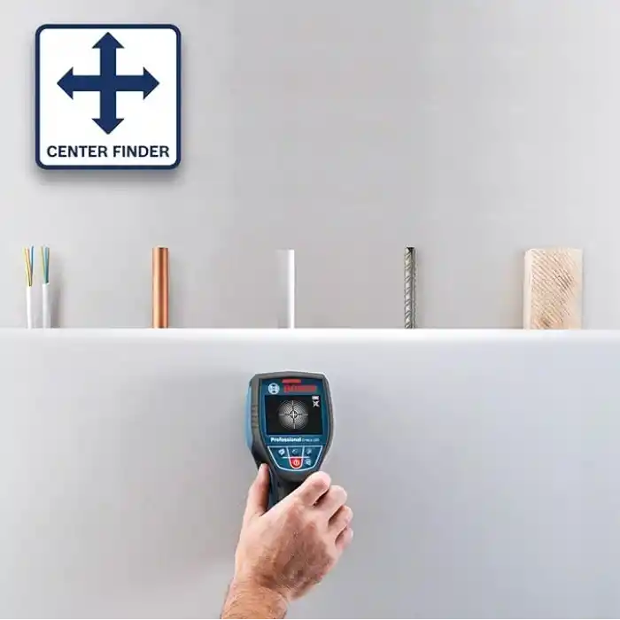 Bosch Professional D-tect 120 Duvar Tarama Cihazı (Tarama alanı: 120 mm, Akım geçen ve geçmeyen kabloların, metal, plastik boruların bulunması, USB-C kablosu, 4 x AA pil, Akü Adaptörü, Taşıma Çantası)