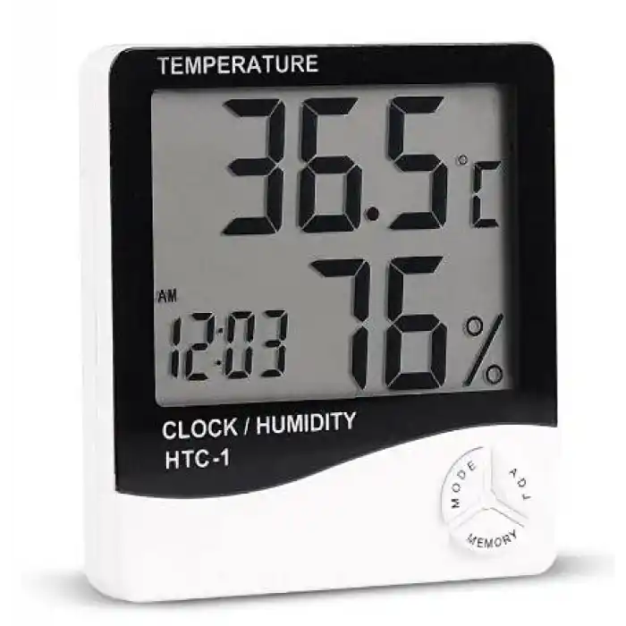 Wellhise HTC-1 Dijital Termometre Sıcaklık Ve Nem Ölçer Higrometre Masa Alarm