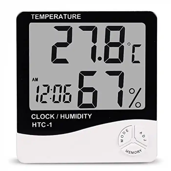 Wellhise HTC-1 Dijital Termometre Sıcaklık Ve Nem Ölçer Higrometre Masa Alarm