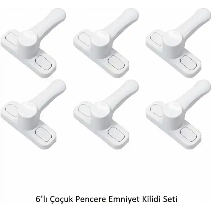 Orret Home 6 Adet Kapı ve Pencere Emniyet Kilidi – 360° Dönebilir PVC Güvenlik Mandalı, Hırsızlık Engelleyici ve Çocuk Güvenliği Kilidi, Çekmeli Pratik Kilit Seti