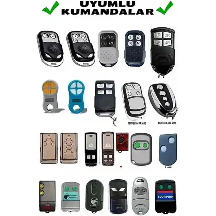 433 MHz Uzaktan Kumanda - AKILLI - KODLANABİLİR (Garaj - Kepenk - Bariyer - Alarm - Araç vs.)