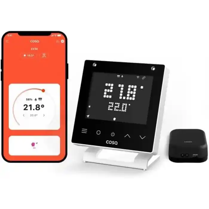 Cosa Akıllı Oda Termostatı v5, Wi-Fi Kablosuz Kombi ve Klima Kontrolü, Beyaz