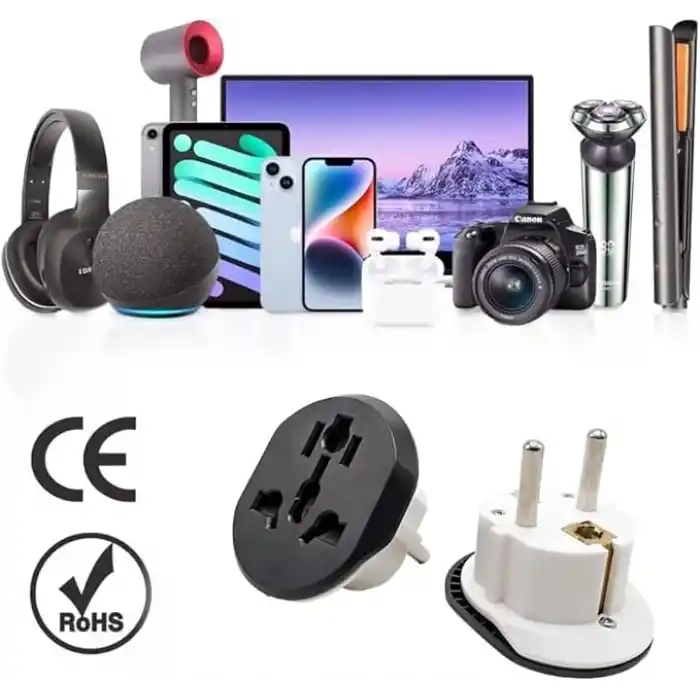 2 ADET Evrensel Uluslararası Priz Fiş Adaptör Çevirici 16A 250V Seyahat fişi Dönüştürücü Adaptörü, 200den fazla ülkede ABD/Avustralya/UK, CE sertifikalı