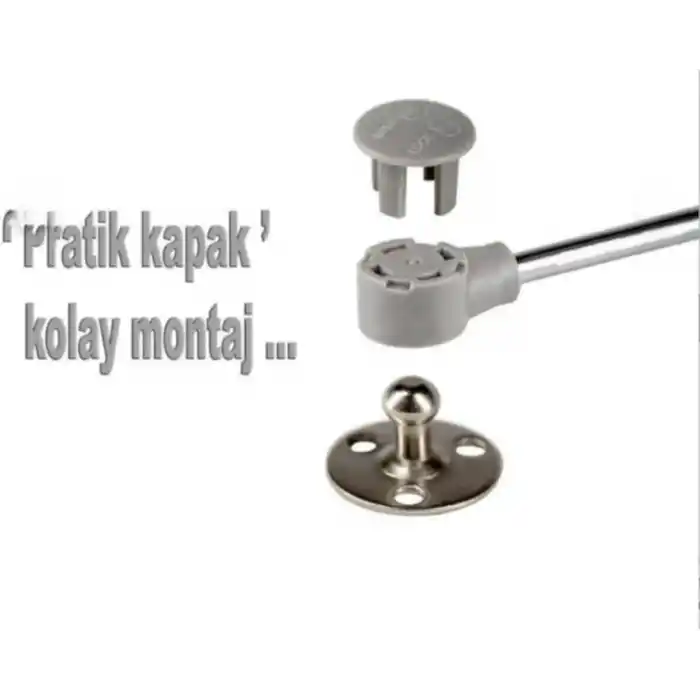 Dolap Amortisörü, Mutfak Dolabı Kapak Pistonu, 100N, 27cm, Yumuşak Kapanma, Kolay Montaj, 4 Adet