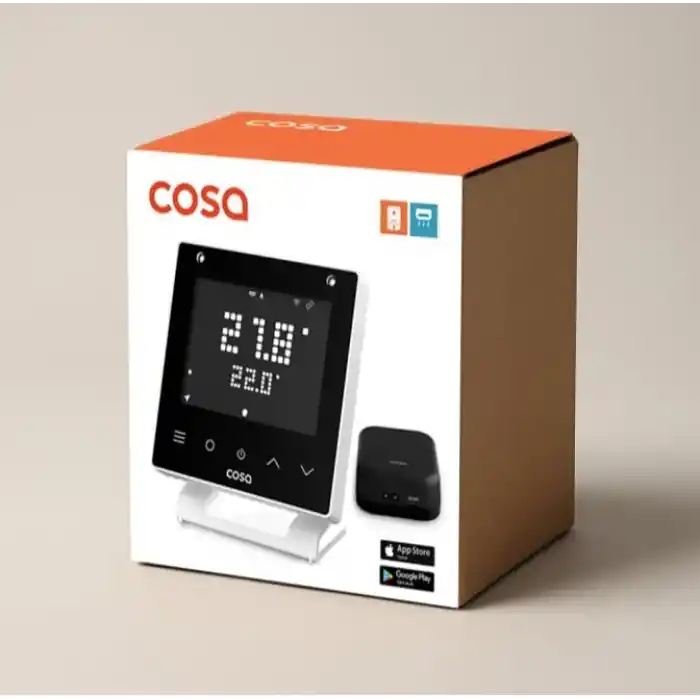 Cosa Akıllı Oda Termostatı v5, Wi-Fi Kablosuz Kombi ve Klima Kontrolü, Beyaz
