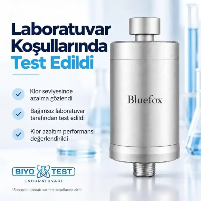 Bluefox Platinum Duş Filtresi, KDF 55 + Aktif Karbon + C Vitamini, Klor ve Ağır Metallerin Azaltılmasına Yardımcı, Saç ve Cilt Dostu, Evrensel 1/2 Uyumlu, Aletsiz Montaj