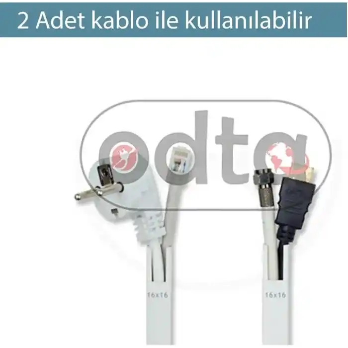 4 Metre (16x16mm) | Kendinden Yapışkanlı Kablo Kanalı | 4m (10 Adet x 40cm) | Kablo Gizleyici