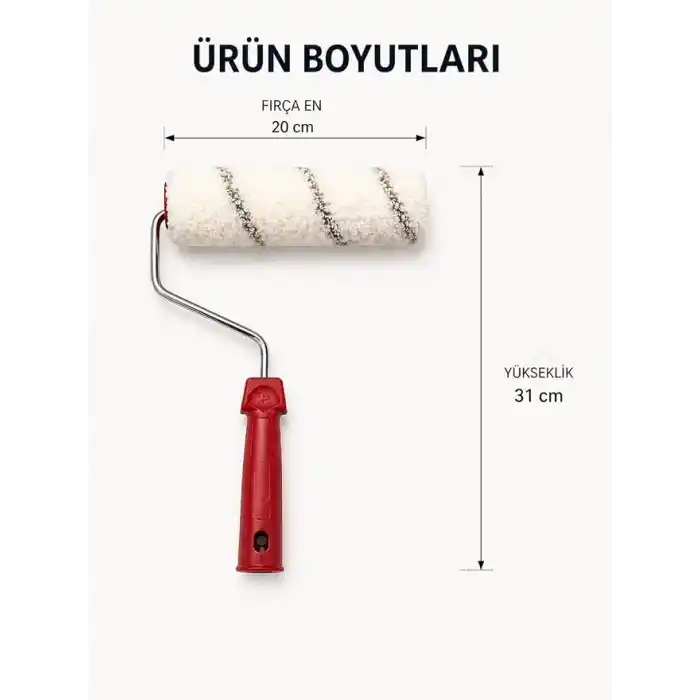 Orret Home 20 cm Boya Rulosu ve Yedek Rulo Seti Profesyonel Boya Badana Rulosu Duvar Boyama Rulosu Tüy Bırakmaz Rulo Fırça Seti (ASORTİ RENK)