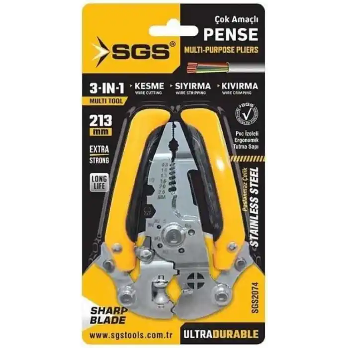 ÇOK AMAÇLI ELEKTRİKÇİ PENSE 3 in 1 SGS2074
