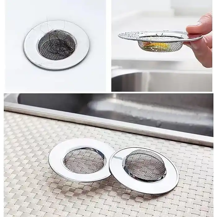 Gider süzgeci, duş süzgeci, lavabo süzgeci, duş gider süzgeci, saç süzgeci, lavabo, gider süzgeci, lavabo, gider süzgeci, duş, paslanmaz çelik, çap 7,8 cm, 2 adet