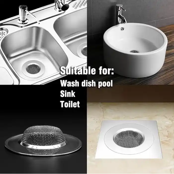 Gider süzgeci, duş süzgeci, lavabo süzgeci, duş gider süzgeci, saç süzgeci, lavabo, gider süzgeci, lavabo, gider süzgeci, duş, paslanmaz çelik, çap 7,8 cm, 2 adet