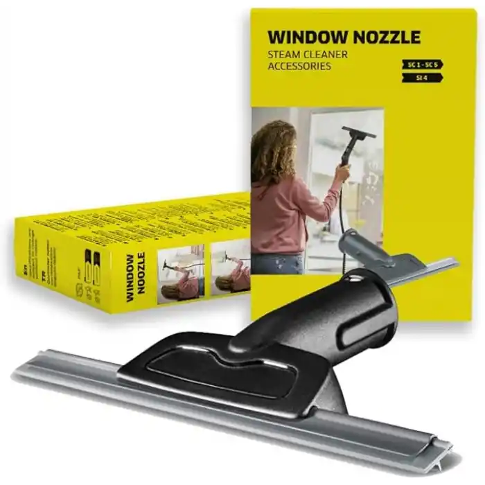 Karcher Buharlı Temizleyici İçin Pencere Başlığı, Cam, Pencere ve Aynalar İçin Şeritsiz Temizlik, Başlık Üzerinde Buhar Çıkış Delikleri, Küçük Ölçüler ve Düşük Ağırlık